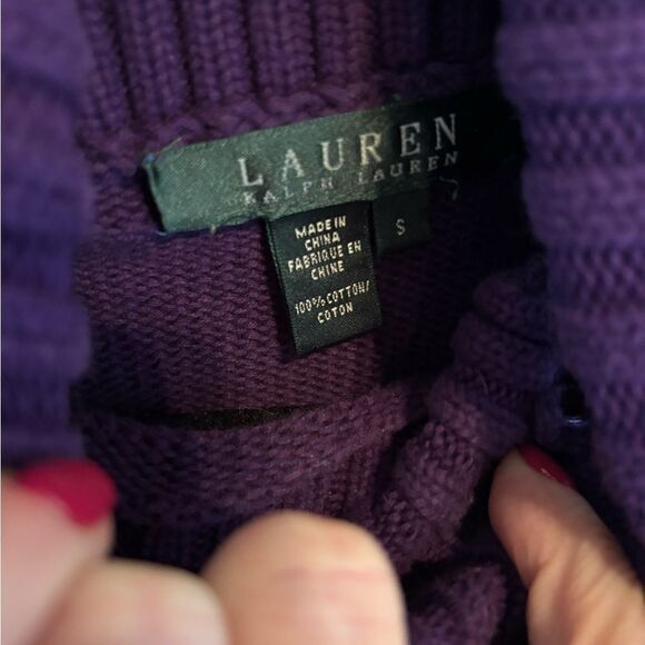Ralph Lauren Purple Turtleneck Sweater with Button Detail size S - Picture 5 of 6